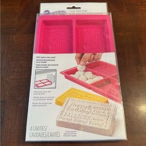 WILTON New CANDY MELTS Happy Birthday CANDY BARK MOLD "4 Cavities" NEW